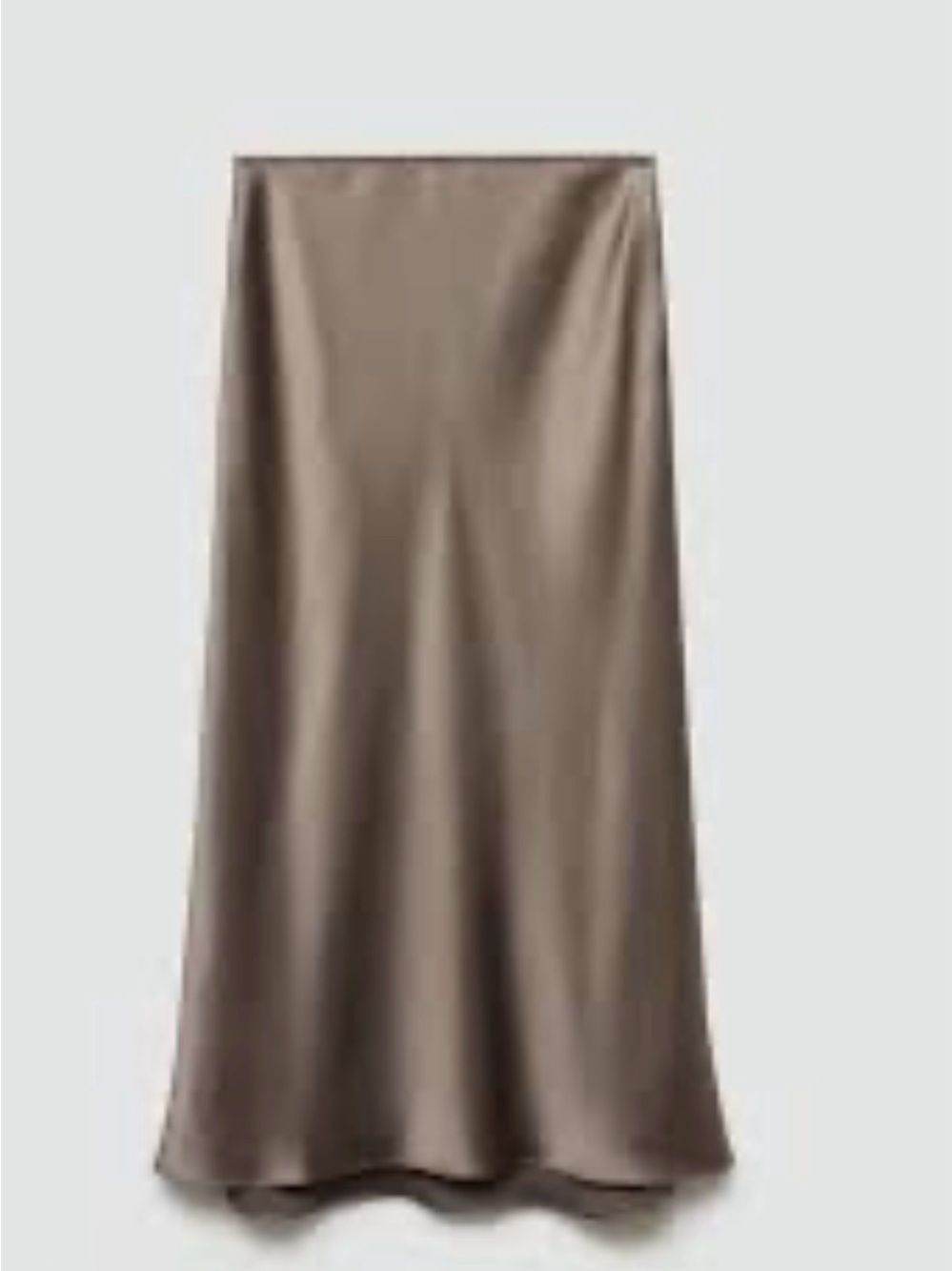 1. State Taupe Satin Midi Skirt